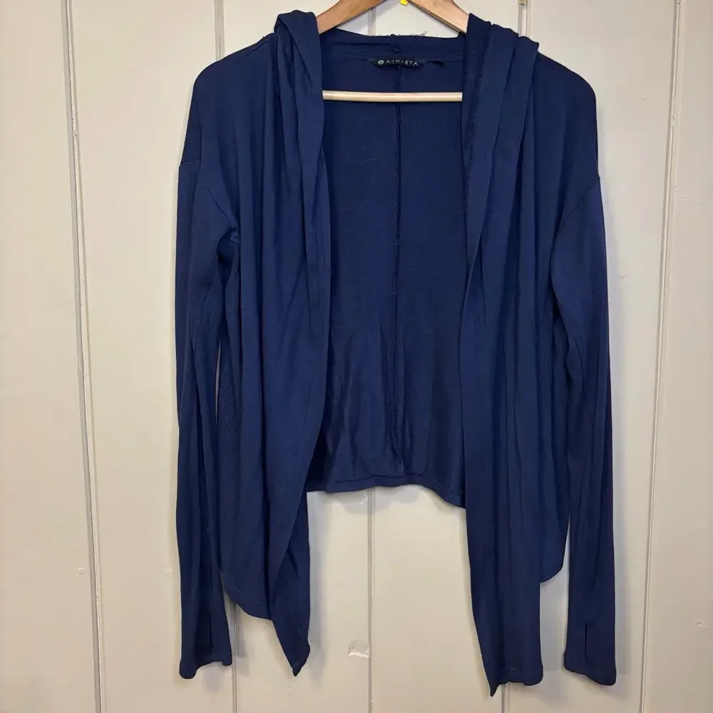 Athleta navy hoody cardigan small - Picture 1 of 4